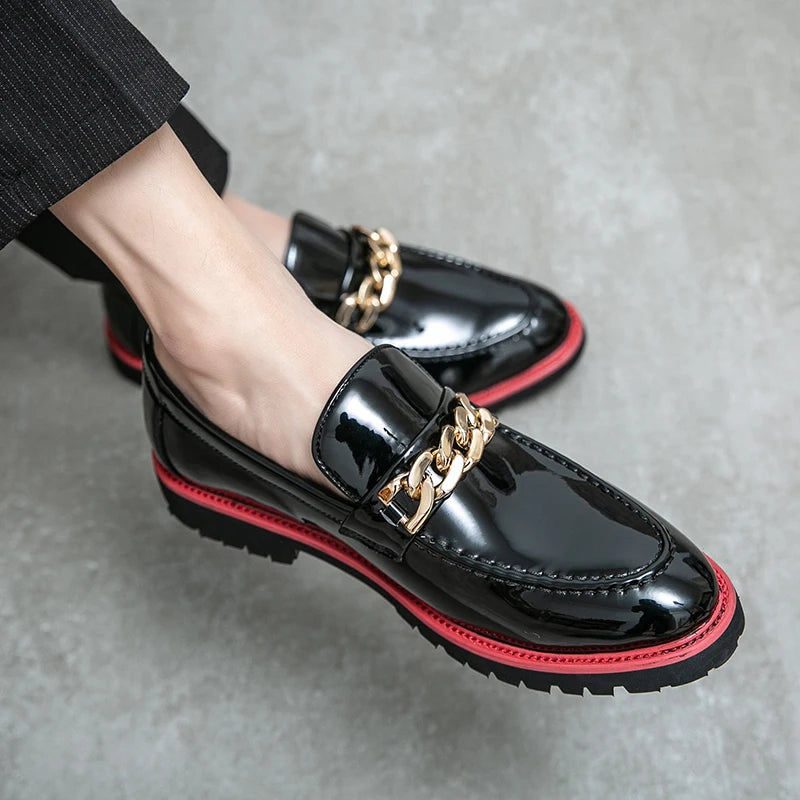 Size 47 48 Fashion Design Black Upper Casual Men Wedding Footwear Dress Shoes Loafers