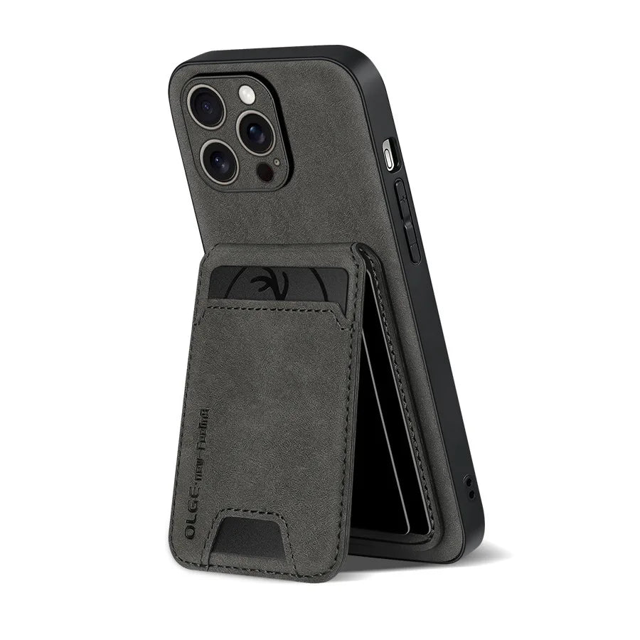 Business Fashion Anti-Fall TPU Material for 16Pro Max Case with Card Bag & Phone Grip 5 Colors Fy Brand