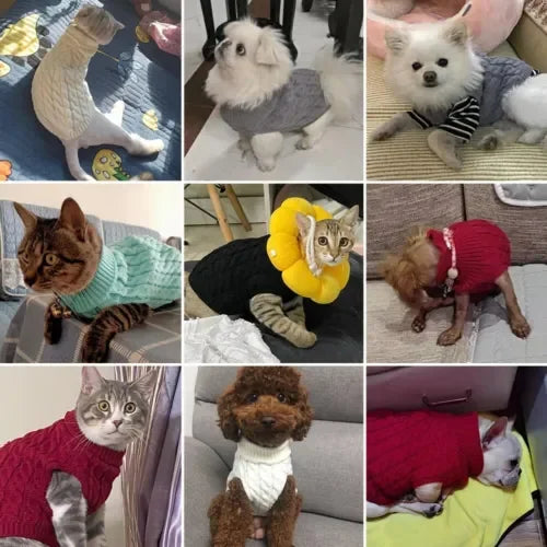Pet Products Puppy Dog Cat Warm Winter Knit Sweater Vest Knitted Coat Jacket for Small Dog Dog Jumper Pet Clothes