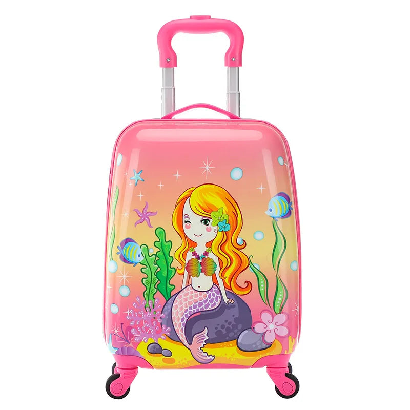 New Listing Cartoon Images 18 Inch PC Kids Luggage Custom Design Travel Trolley Children Suitcase 3D Print Kids Trolley Bag Set