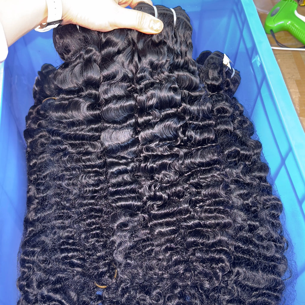 USA Local Shipping Burmese Curly Hair Bundles Double Weft Raw Human Hair Extensions Wholesale Vietnamese Hair Vendor