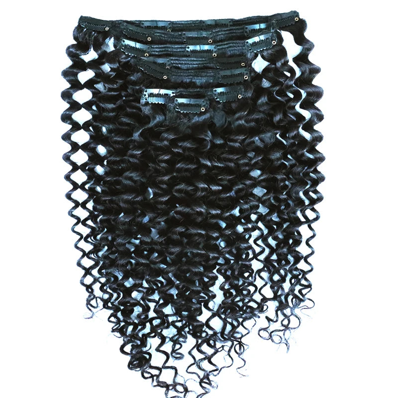 Brazilian Virgin Remy Hair Extensions Afro Kinky Curly Clip Ins Natural Color Kinky Curly Hair Targeted for Human Hair Chinese