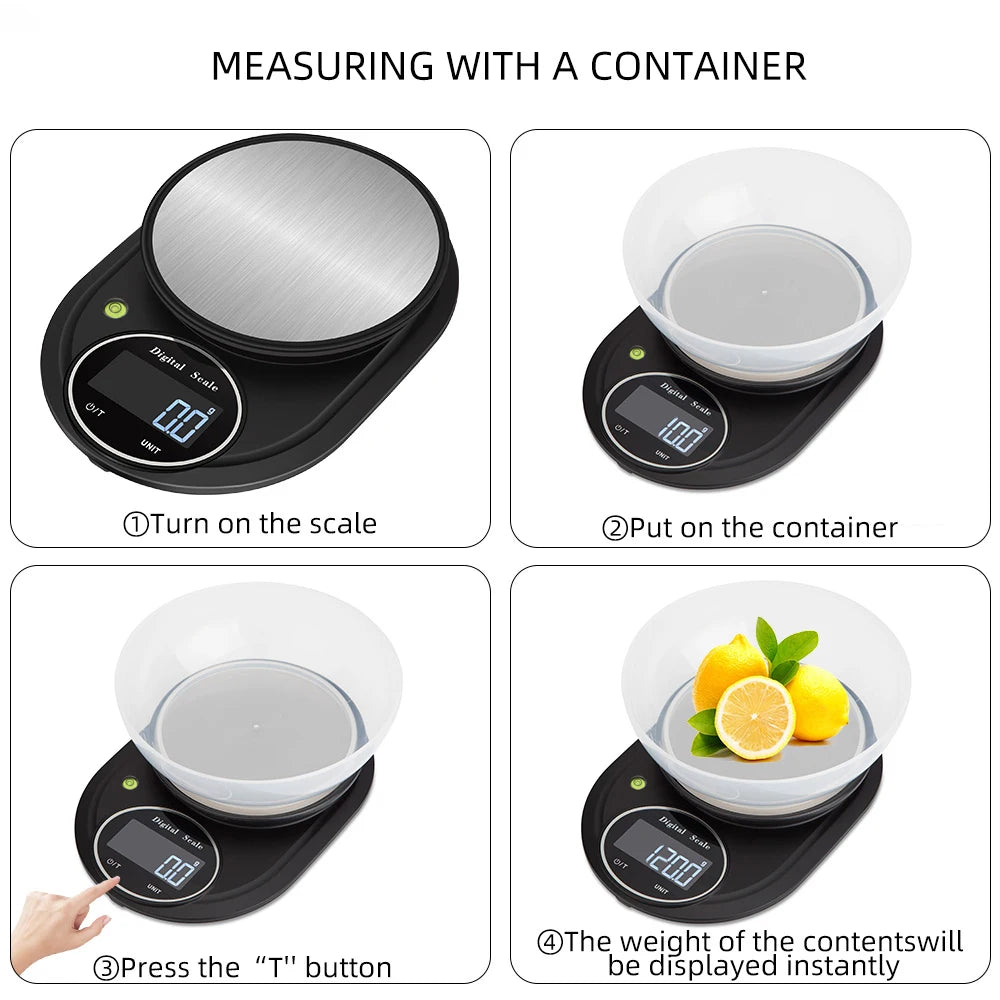 Wholesale 3kg 0.1g Accuracy Stainless Steel Platform Multifunction Kitchen Scale Digital Food Scale