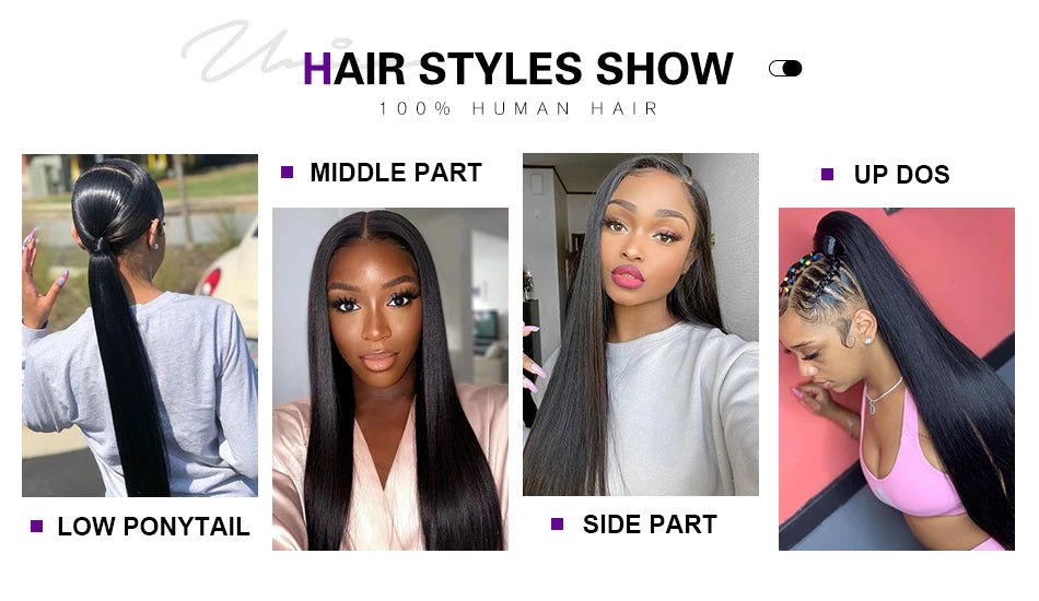 Unice hair Free Shipping Peruvian Virgin Hair With Closure 3 Bundles Peruvian Straight Hair Wefts 12A Grade Peruvian Middle Part