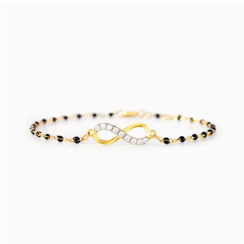 Dropshipping European and American Lucky 8 Sign Adjustable S925 Sterling Silver Drop Glue Enamel Infinity Bracelet for Women