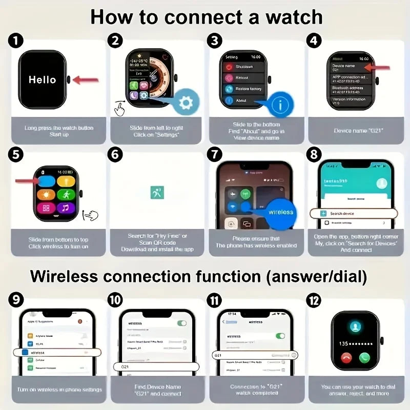 2025 Popular Smartwatch, Wireless Calling and Dialing, Various Sports Modes, Incoming Call Alerts and Rejection, Message