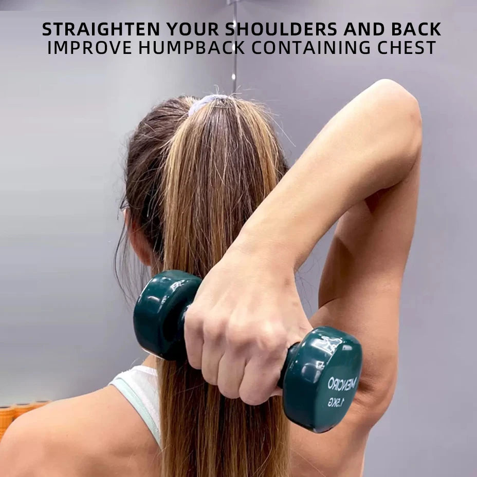 Home Use Cast Iron Free Weights Dumbbell Set with Polyurethane Rack Muscle Training Exercise Accessory