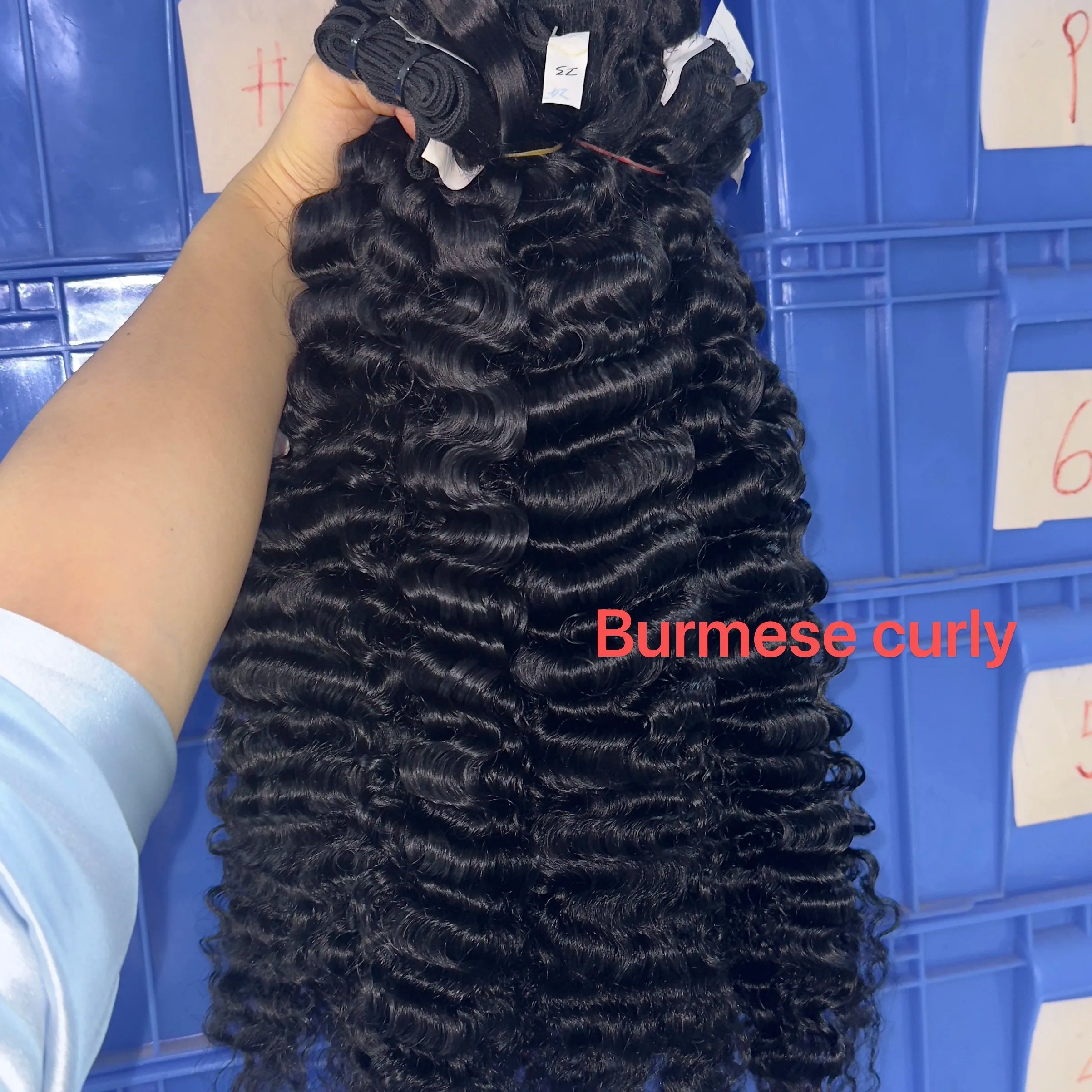 Ready to Ship Burmese Raw Kinky Curly Hair Weave Bundles Unprocessed Raw Virgin Hair Loose Deep Natural Wave Human Hair Bundles
