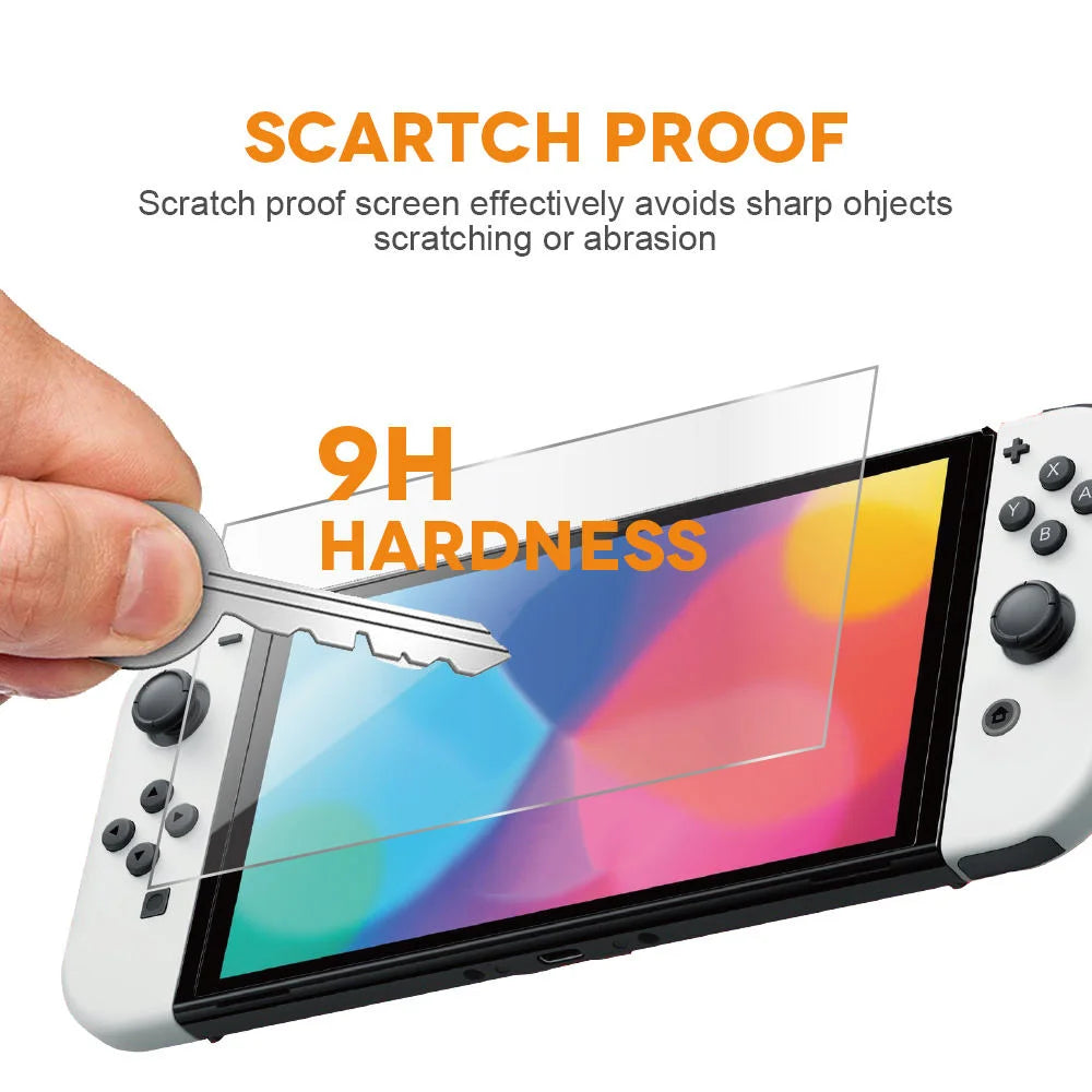 Retail 2-Pack 9H 2.5D Tempered Glass Flim Screen Protector for Nintendo Switch OLED Switch Micas Lite Protector