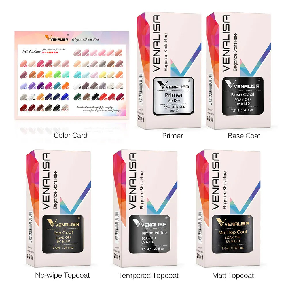 2025 Venalisa VIP1234 Kit Acrylic Nail Gel Polish Learner UV Gel OEM Whole Set 60 Color Gel Nail Polish Private Label Enamels