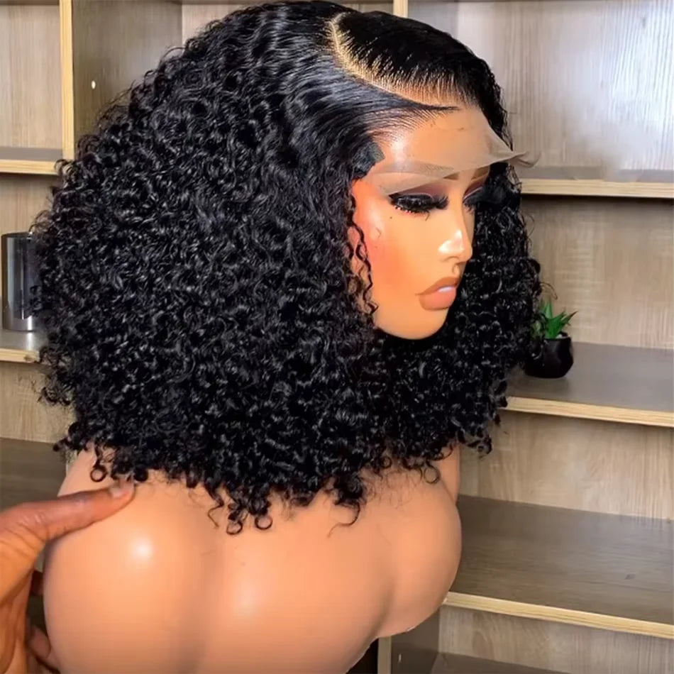 4x4 5x5 HD Lace Front Brazilian Hair Wig Glueless Bone Straight Short Bob Raw Brazilian Cuticle Alignment Double Drawn Hair