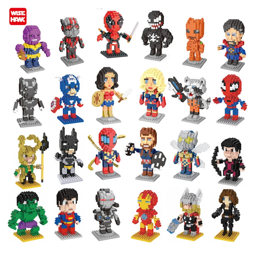 Wholesale Mini Superhero Action Figure Model From China Educational Plastic Micro Size Building Block Construction Toy