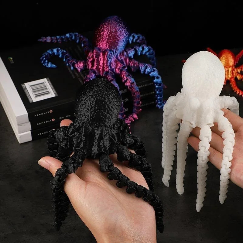 Wholesale 3D Printed Octopus Squid Animal Models with Movable Joints Customizable OEM Children's Toys Made of Plastic
