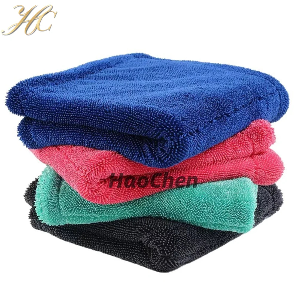 1200 GSM Microfiber Auto-Drying Towel Customizable Size Bulk Car Wash Detailing Accessories Woven for Cleaning Wholesale Ready