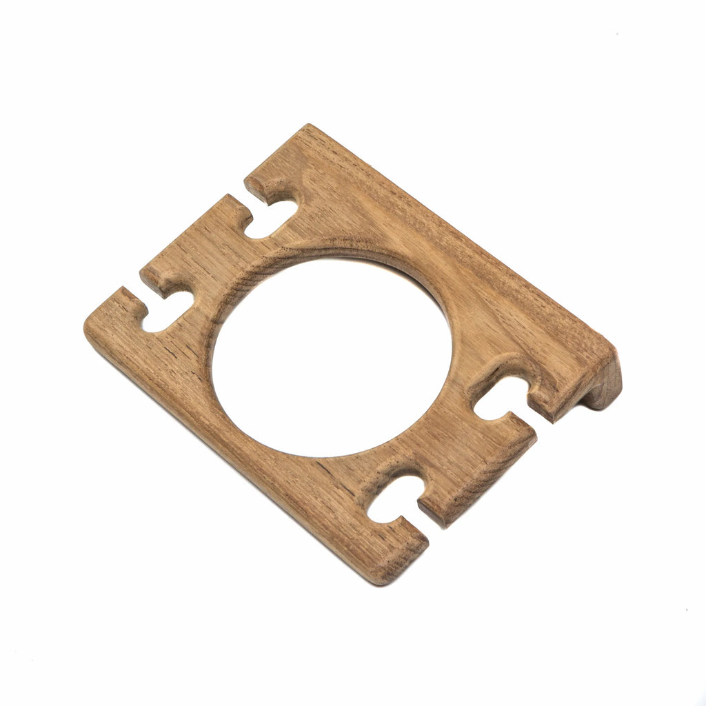 HMS Traditional Solid Teak Toilet Brush Holder and Toothbrush Holder Wall Mount Design