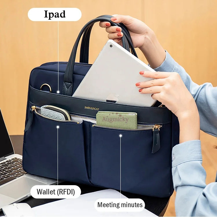 Fashion Women's Laptop Briefcase Business Document Organizer for 13.3 15 16 Inch Laptop Shoulder Bags Business Office Ladies