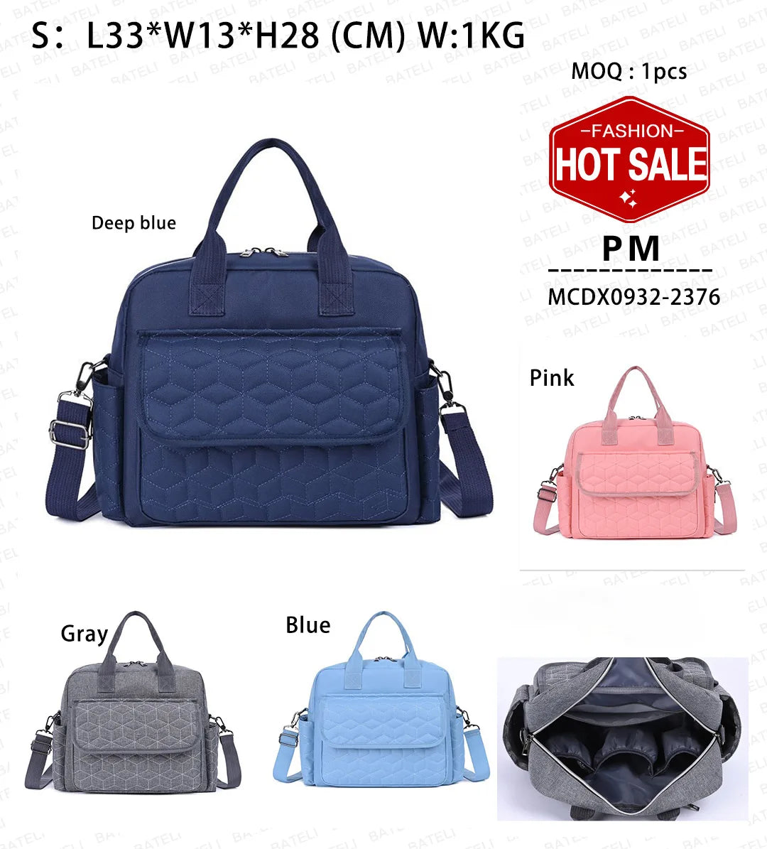Leisure Multi-function Oxford Waterproof Mommy Bag Large Capacity Diaper Bag OEM Customized Organizer Logo Style