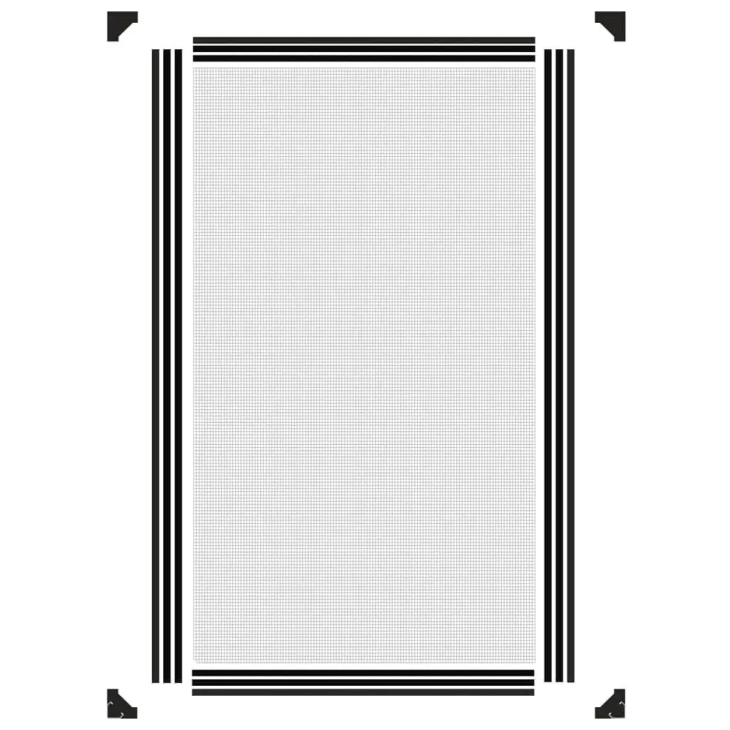 W2B VidaXL Modern Anthracite Fiberglass Insect Screen 31.5x55.1 in Anti-Mosquitoes Netting Pet Polyester PP Aluminum Material
