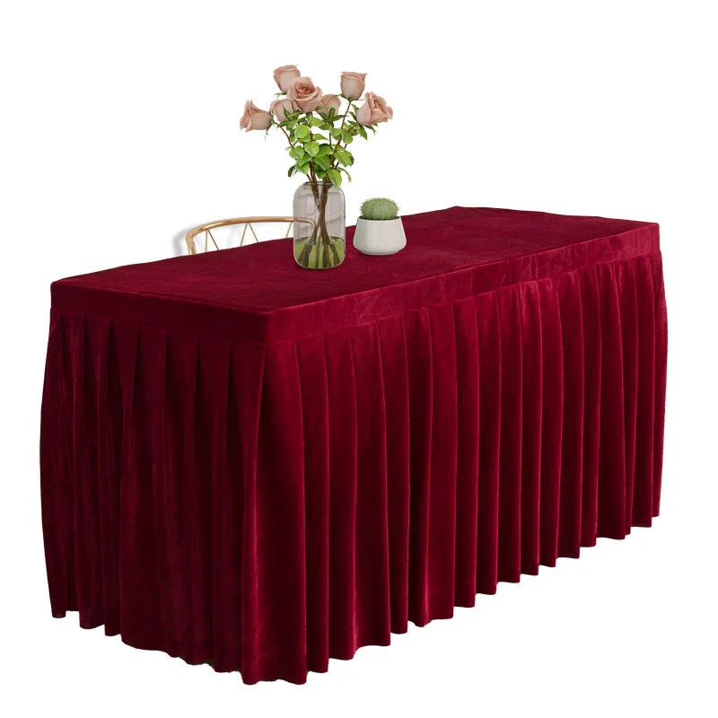 Mantel De Terciopelo Conference Decor 100% Polyester Custom Size Welcome Plain Color Solid Design Velvet Tablecover Table Cloth