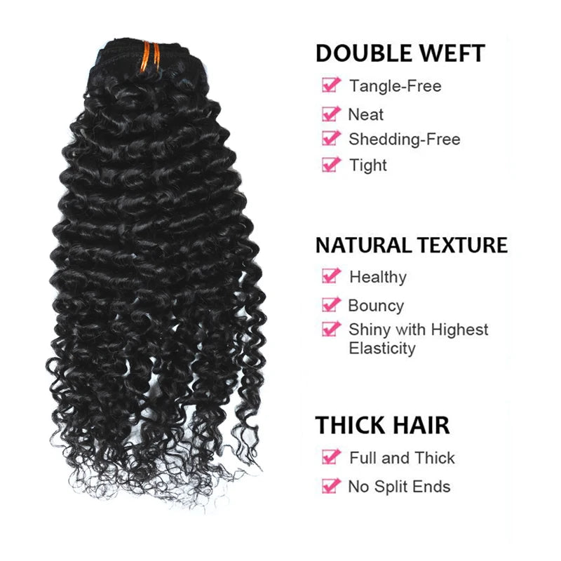 Brazilian Virgin Remy Hair Extensions Afro Kinky Curly Clip Ins Natural Color Kinky Curly Hair Targeted for Human Hair Chinese
