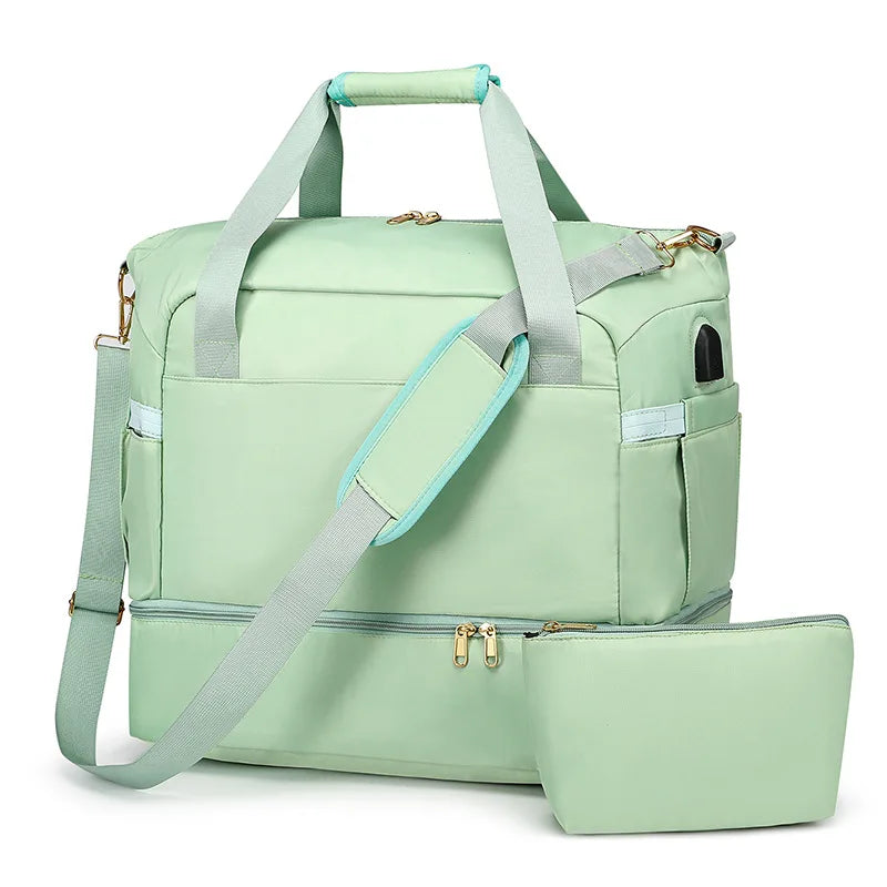 Custom LOGO Travel Luggage Bag With Shoes Compartment Sport Gym Duffel Bag Large Capacity Weekender Travel Handbag