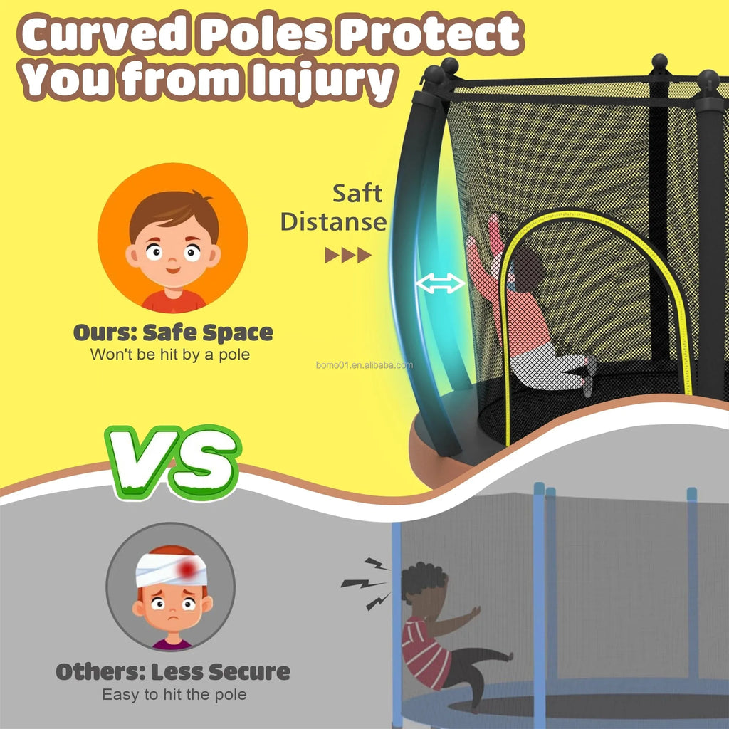 Zoshine 60-Inch Outdoor Kids Sports Trampoline Steel & PP/PVC Construction, Safe Fitness & Play Toy for Children