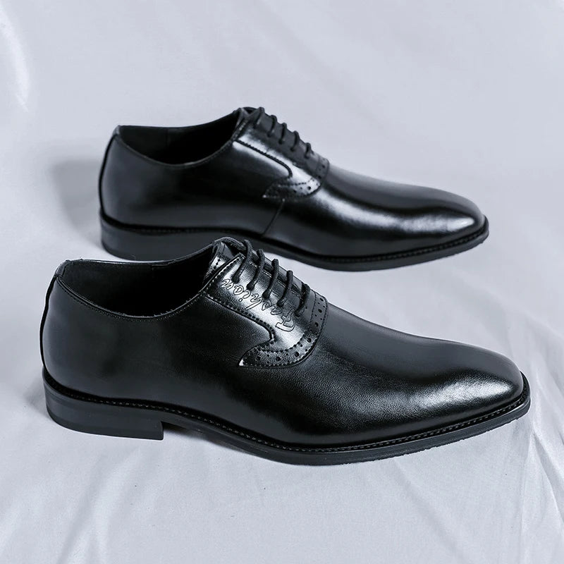 Handmade High Quality Custom Men Original Pu Leather Shoe Groom Wedding Gentleman Men's Casual Dress Oxford Office Shoes