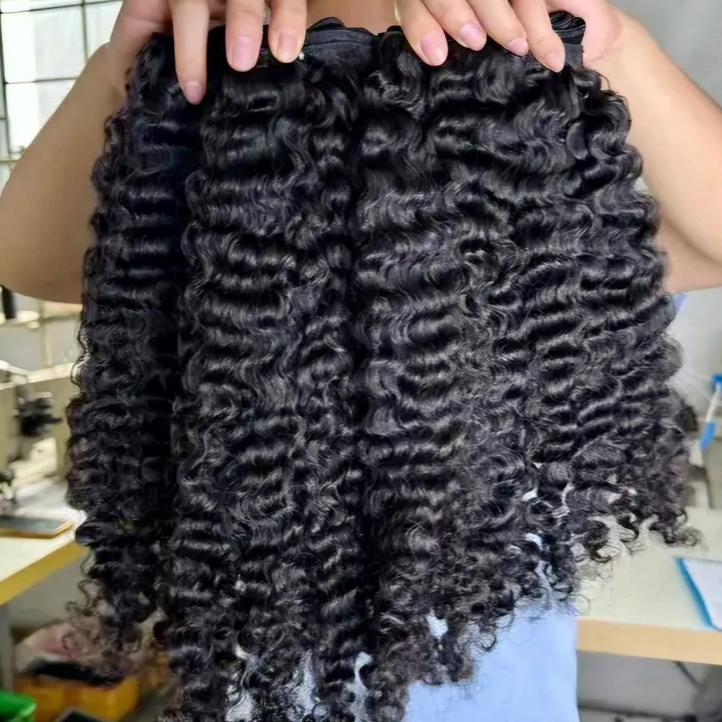 Unprocessed Raw Virgin Human Hair Bundle Cambodian Natural Wavy Cuticle Aligned Hair Double Weft Raw Burmese Kinky Curly Hair