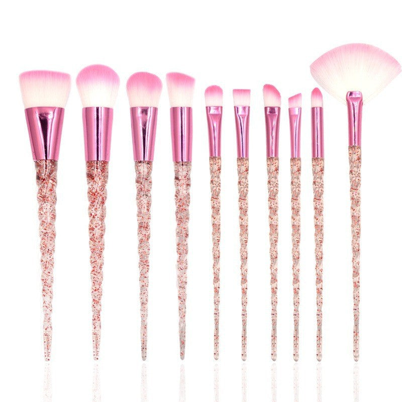 10 Pcs Threaded Makeup Brush Unicorn Makeup Brush suit Multifunctional Full Set Beauty Brush Makeup Tools