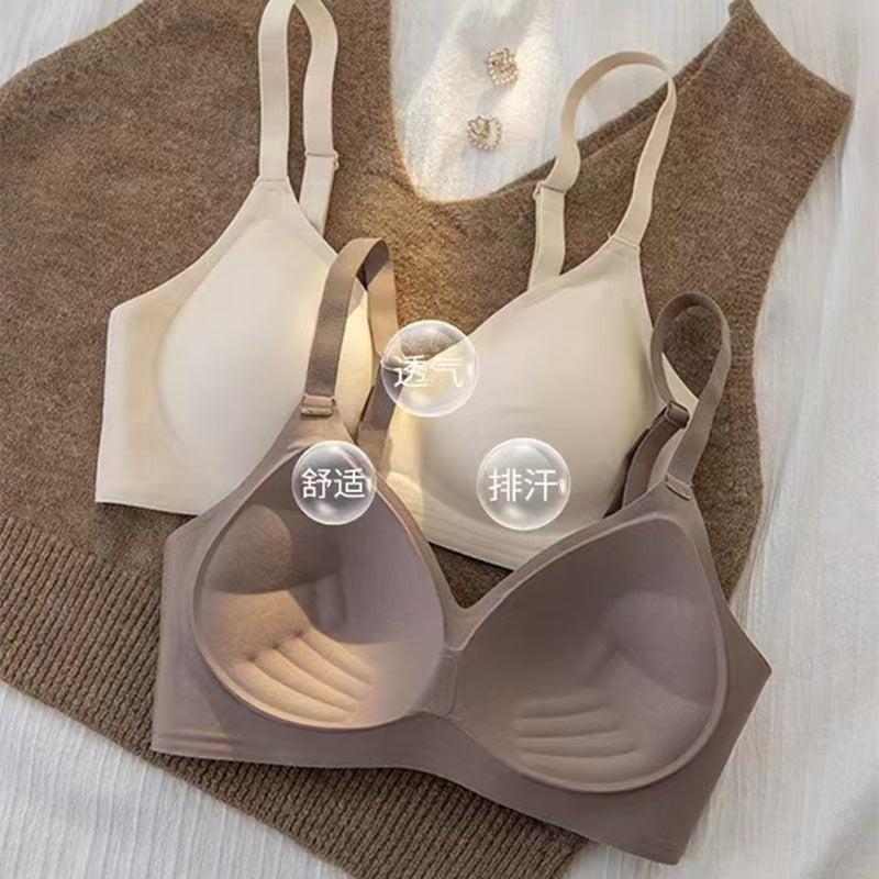 Hand-held fixed cup extended large seamless underwear women's small breast gathered accessory breast anti-sagging soft support bra