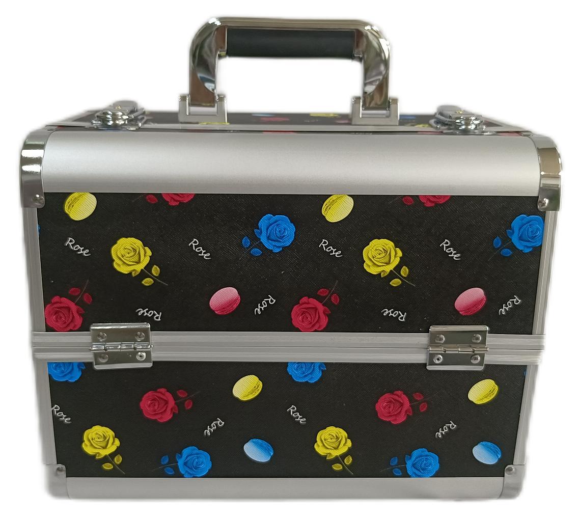 Manufacturer's Ready-Made Wholesale and Retail Professional Makeup Box, Beauty and Manicure Box, Double-Layer Large-Capacity Portable Makeup Box