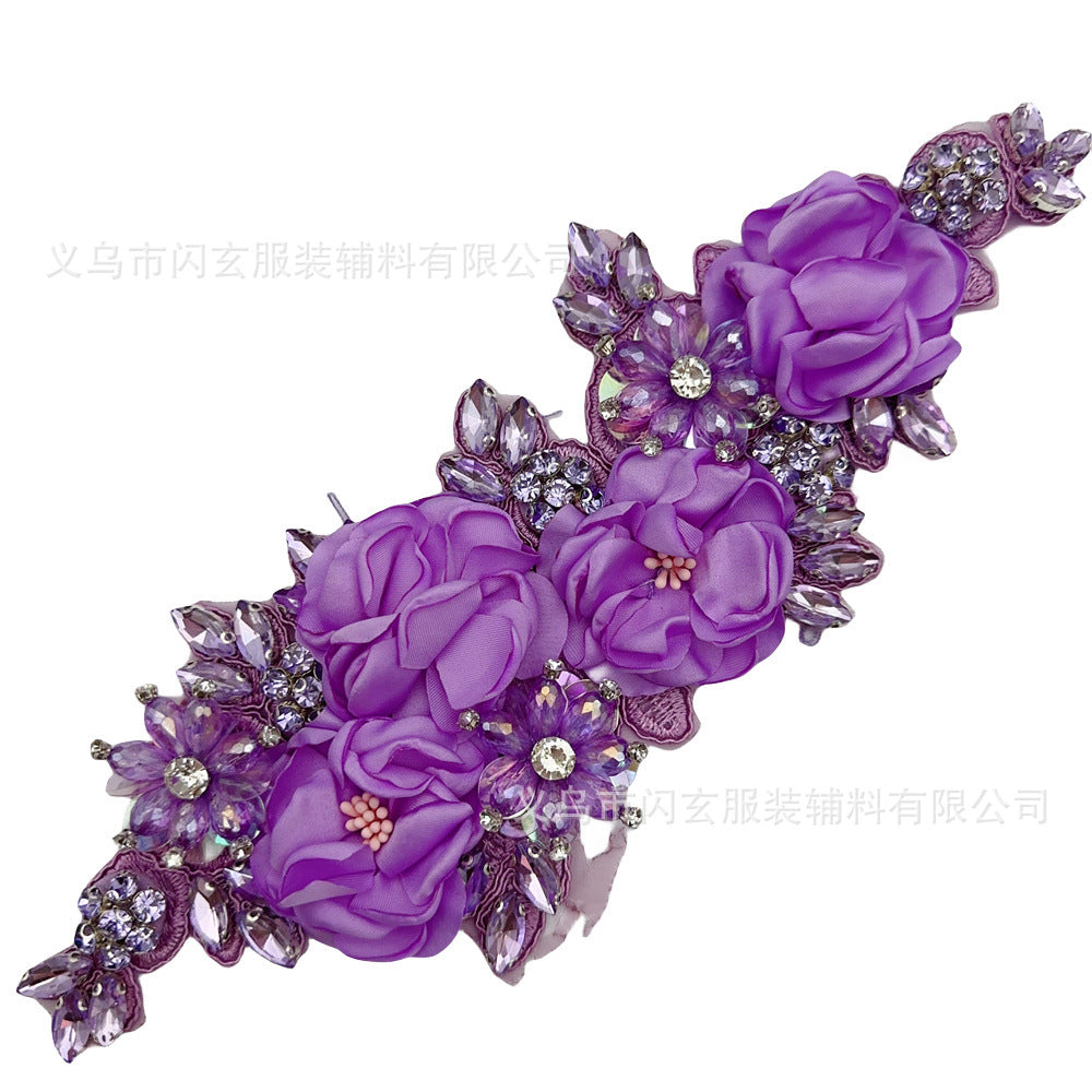Rhinestone Flower Decoration Dress Wedding Dress