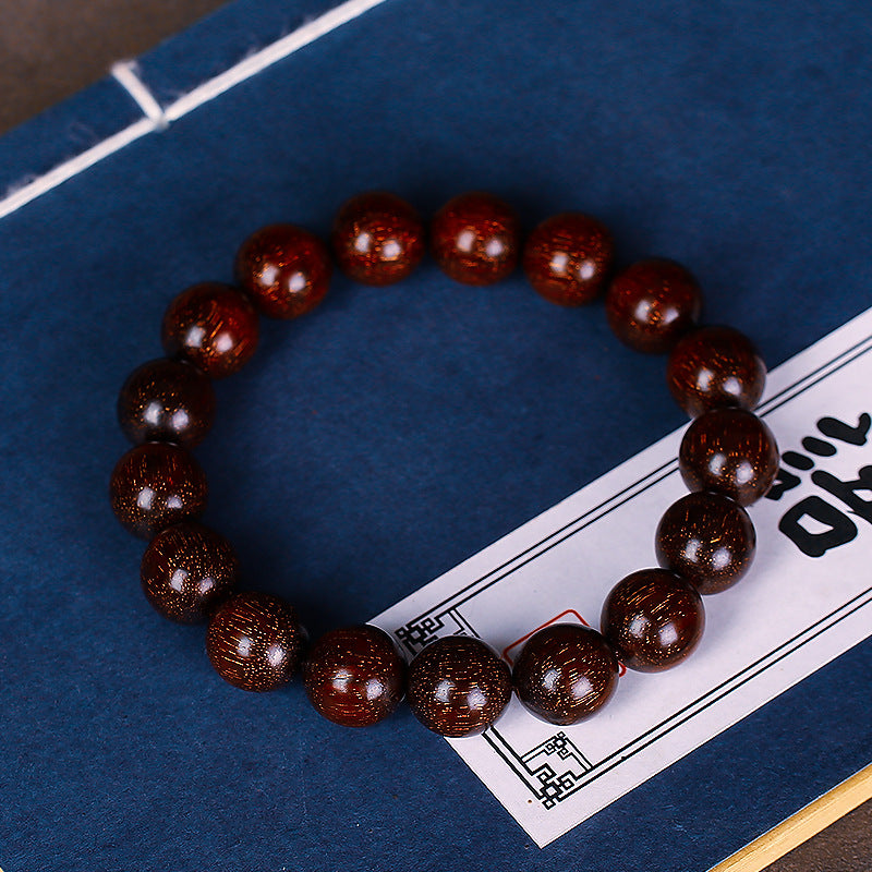 Zambian Blood Sandalwood Buddhist Bead Bracelet, Old Material, Small-Leaf Rosewood, High-Density Golden Star, Wholesale Prayer Bead Wooden Bracelet, Cultural and Artistic Crafts Manufacturer