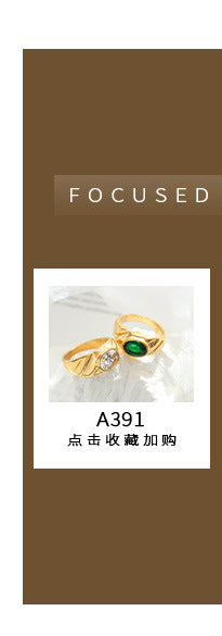 Niche Entry Luxury Zircon Embossed Star Moon Shape Shining Zircon Design Ring Titanium Steel Bracelet Girl's Jewelry