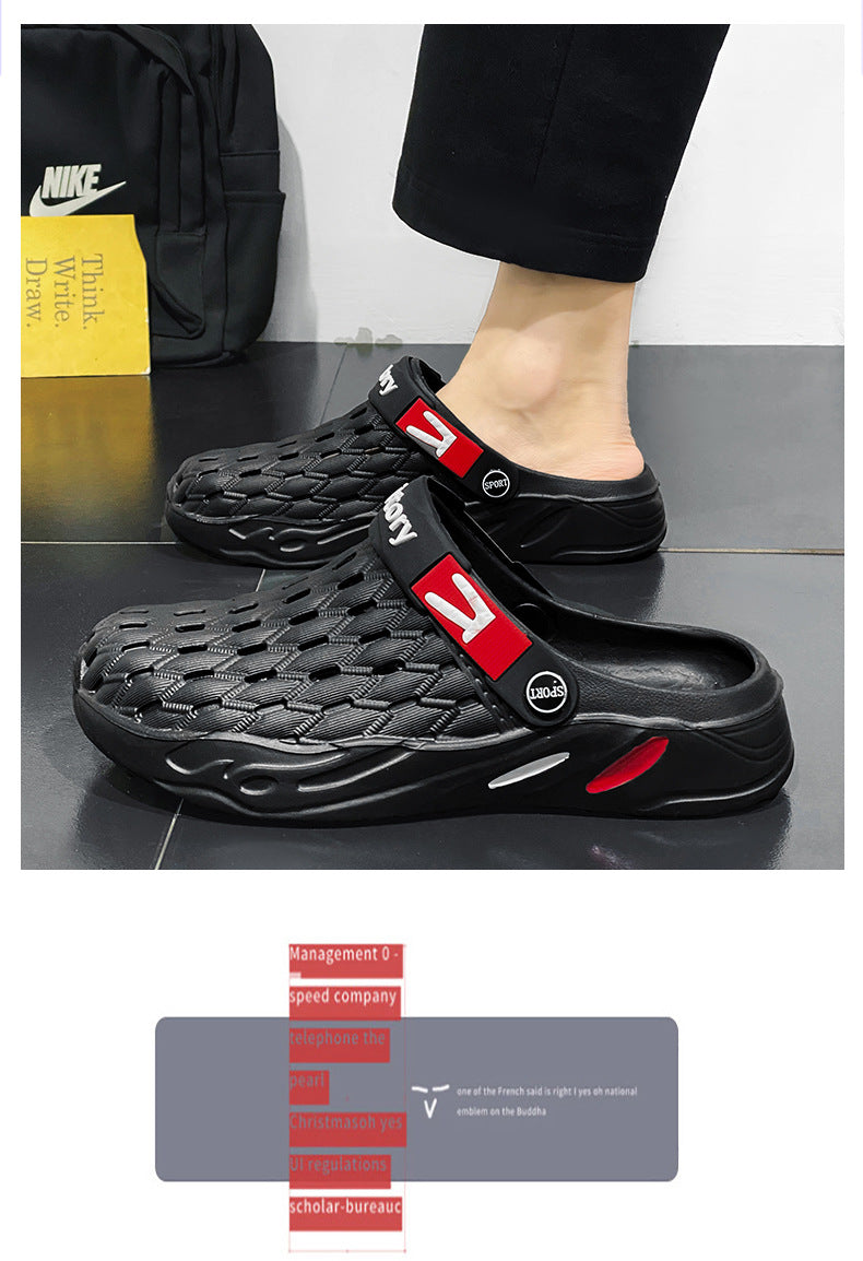 Hole Shoes Casual Thick-soled Non-slip Wear-resistant Beach Sandals Cross-border Large Size Dung-feeling Summer New Style Outer Wear Slippers