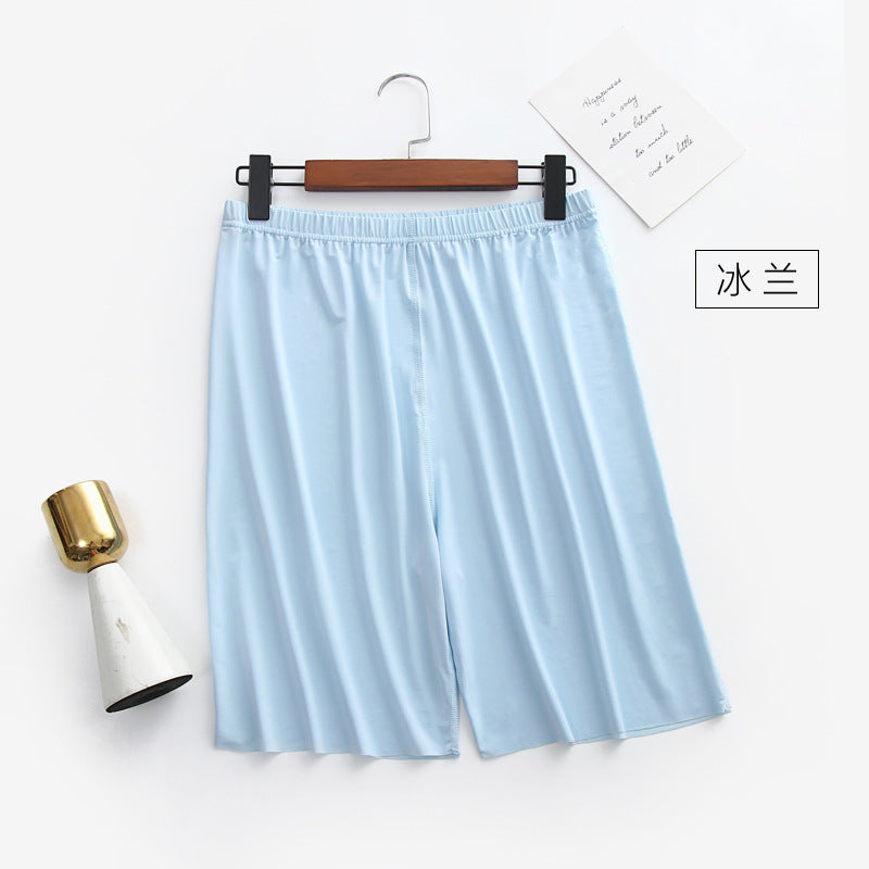 Ice Silk Pajamas Men's Summer Home Shorts Ultra-Thin Breathable Silk Home Pants Large Size Five-Point Pants Can Be Worn Outside
