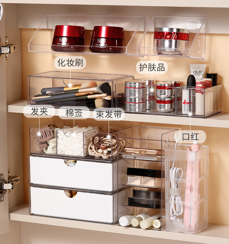Bathroom Makeup Cotton Wall-Mounted Storage Box Bathroom Cotton Swab Stick Makeup Remover Cotton Dormitory Hair Accessories Storage Rack