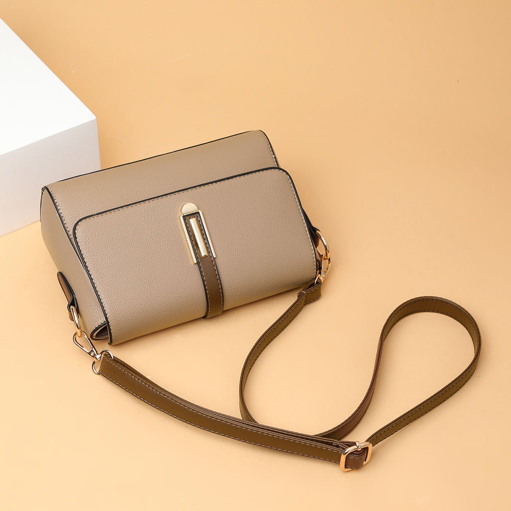 Small Square Bag for Women 2026 New Fashion Soft Leather Women's Shoulder Crossbody Bag Pure Color High-Quality Texture Middle-Aged Mom Bag