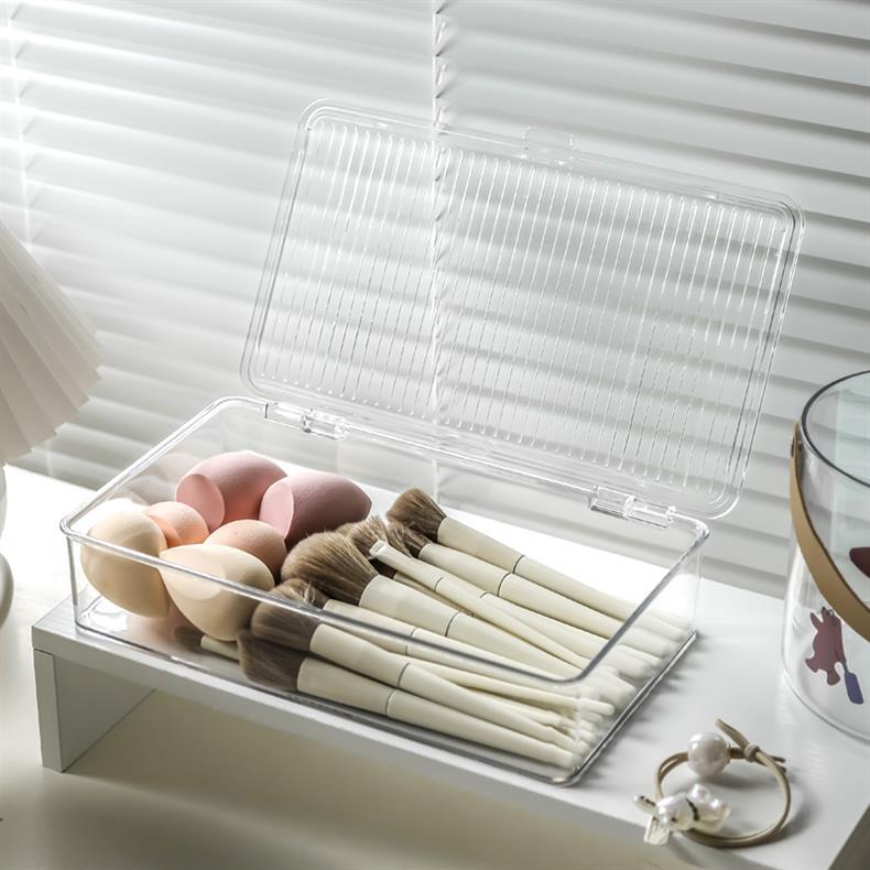 Makeup Cotton Swab Storage Box Makeup Remover Cotton Toothpick Line Acrylic Box Desktop Beauty Egg Cosmetics Storage Box