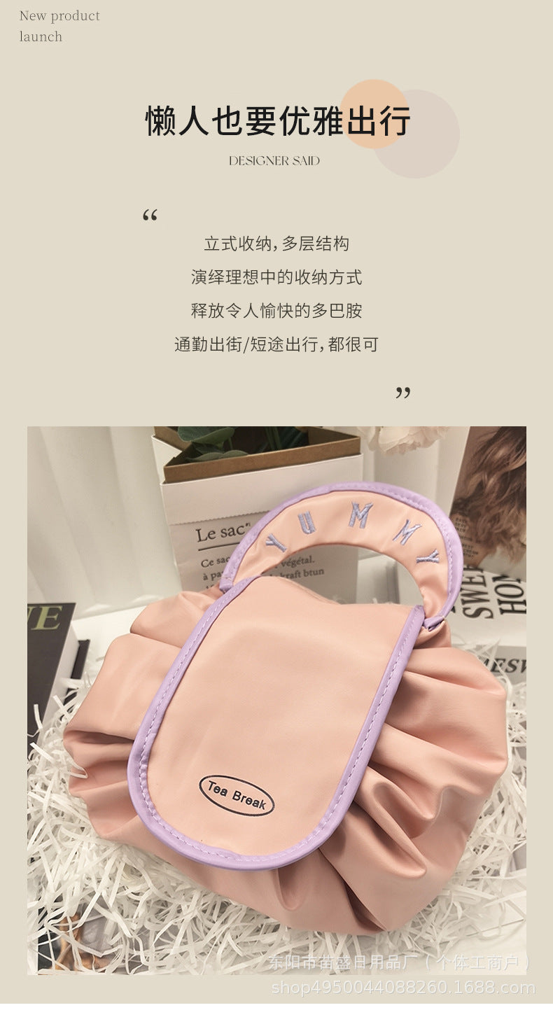 Lazy Person's Makeup Bag, Travel Large-Capacity Portable Storage Bag, Drawstring Pouch, Makeup Storage