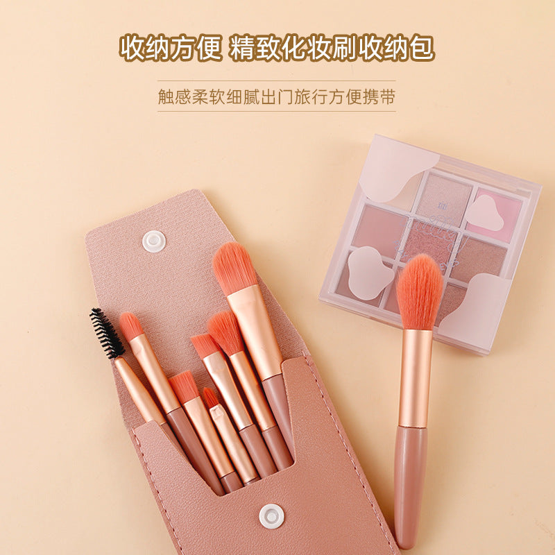 8 makeup brush suit portable short super soft travel blush brush eye shadow brush beauty tools for beginners