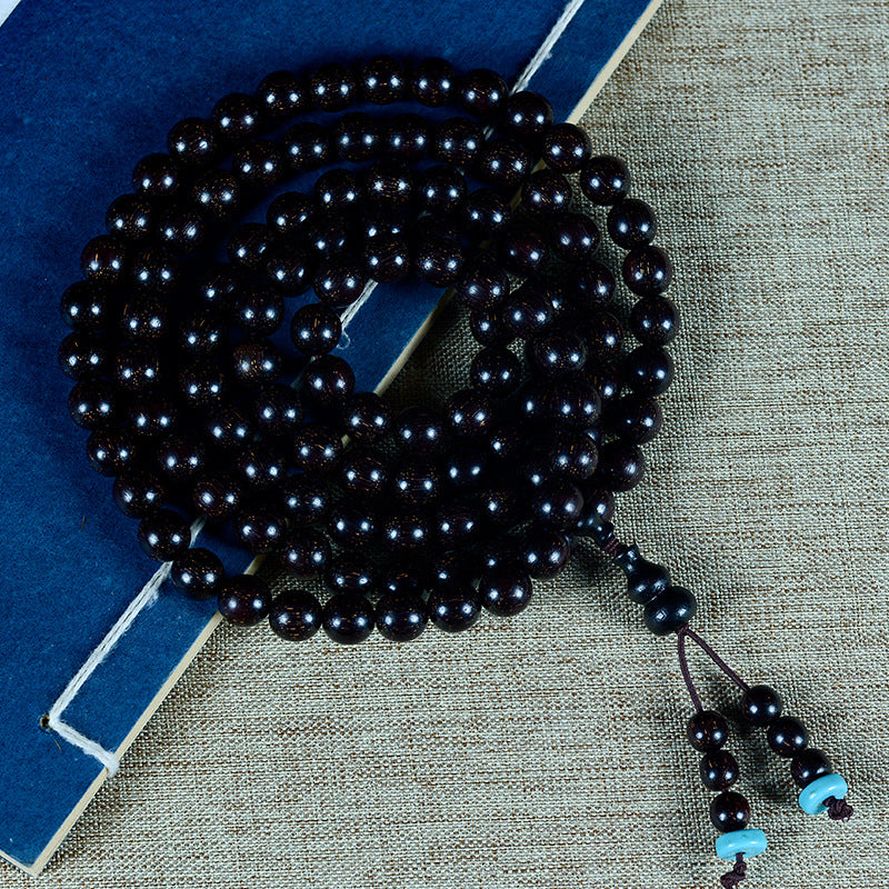 Zambian Blood Sandalwood Buddhist Bead Bracelet, Old Material, Small-Leaf Rosewood, High-Density Golden Star, Wholesale Prayer Bead Wooden Bracelet, Cultural and Artistic Crafts Manufacturer