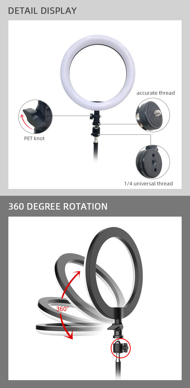10" LED Selfie Ring Stuido Light Home Lighting Dimmable Round Lamp Tripod Trepied Makeup Selfie Ring Lamp Phone LIGHT FOR VIDEO