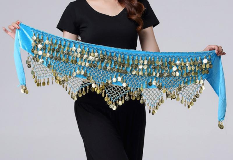 Belly Dance Waist Chain Indian Dance Dance Waist Seal Oriental Dance Belt Waist Towel Performance Clothing Practice Performance Accessories Hip Towel