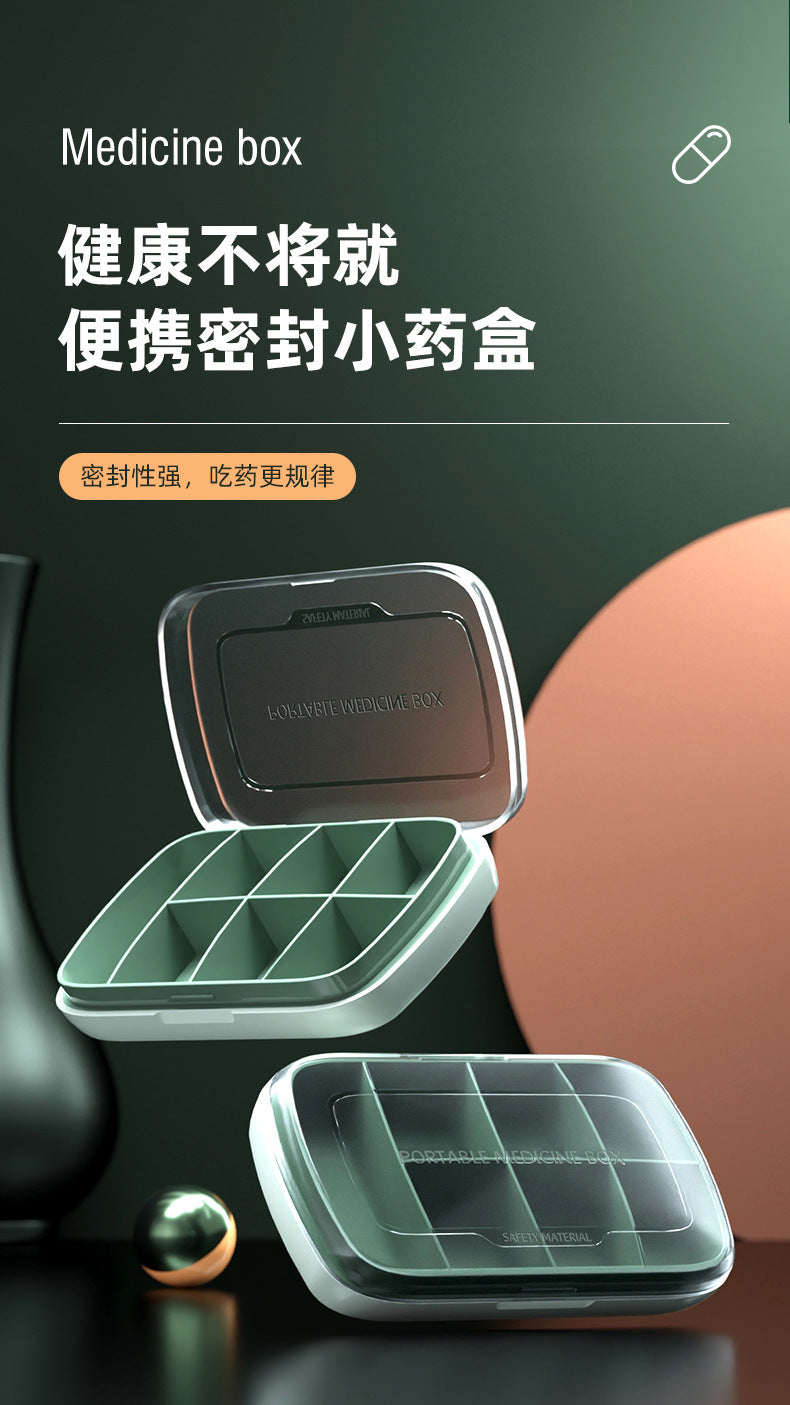 T5135 Portable Seven-Day Pill Box, One-Week Large-Capacity Storage Box, Sealed Pill Box, Portable Pill Dispenser