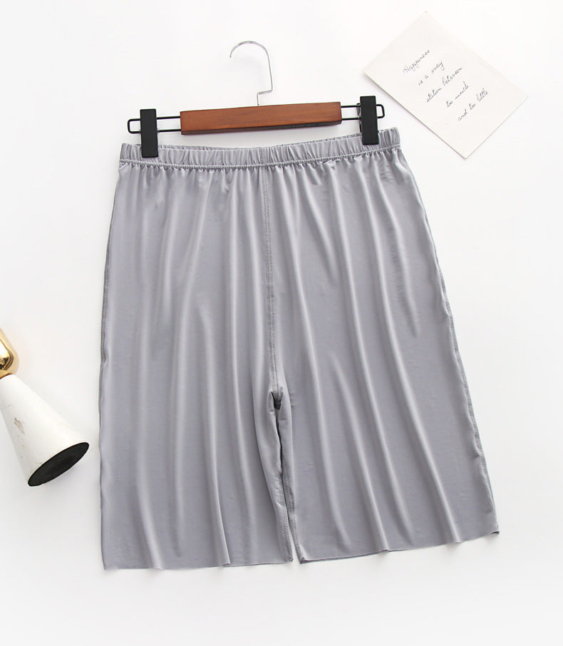 Ice Silk Pajamas Men's Summer Home Shorts Ultra-Thin Breathable Silk Home Pants Large Size Five-Point Pants Can Be Worn Outside