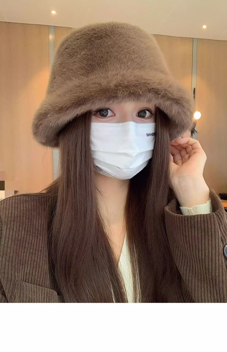 Plush Fisherman Hat for Women, New Autumn/Winter Korean Style, Versatile, Warm, Winter Cold Protection, Ear Protection Bucket Hat