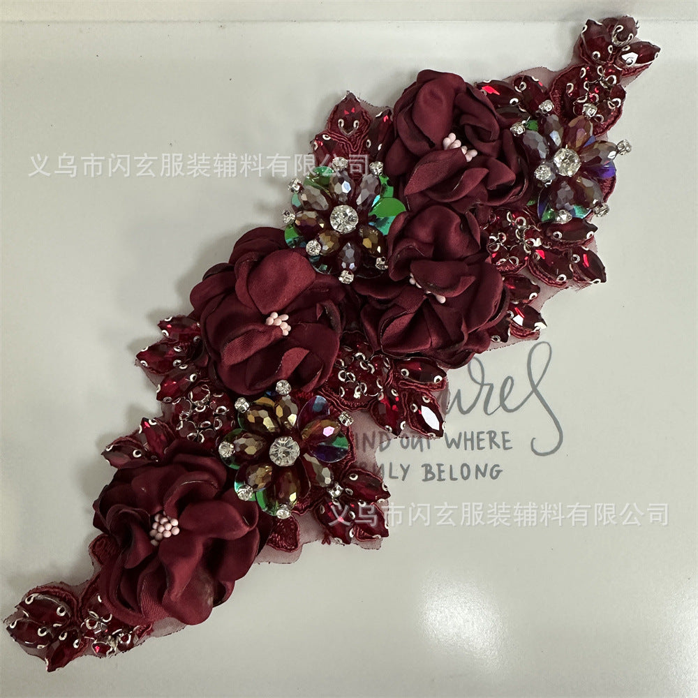 Rhinestone Flower Decoration Dress Wedding Dress