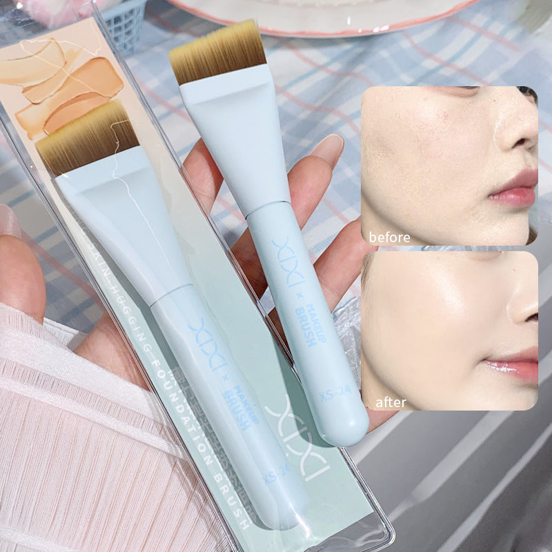 Xixi Flat Foundation Brush Ultra-Thin Flat Head Angled Makeup Brush That Doesn'T Absorb Product Concealer Makeup Brush Beauty Tool for Setting Makeup