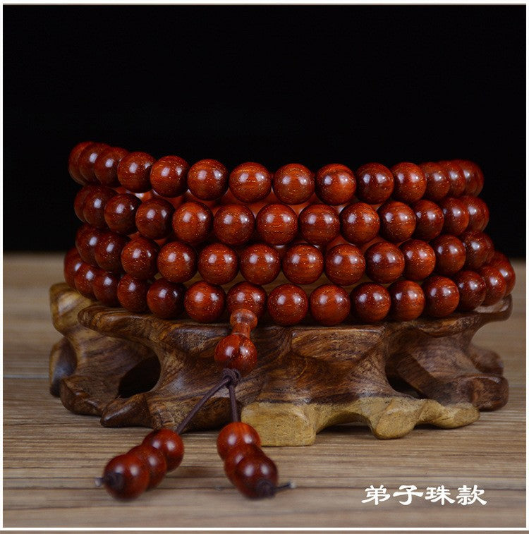 Zambian Blood Sandalwood Buddhist Bead Bracelet, Old Material, Small-Leaf Rosewood, High-Density Golden Star, Wholesale Prayer Bead Wooden Bracelet, Cultural and Artistic Crafts Manufacturer